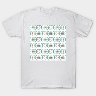 seamless cross pattern with colorful curves T-Shirt